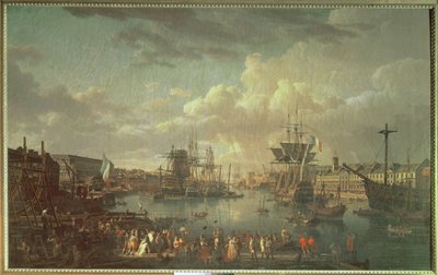 Utsikt över hamnen i Brest av Jean Francois Hue