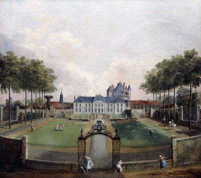 Utsikt över Chateau de Mousseaux och dess trädgårdar, av Jean Francois Hue