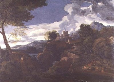 Landskap med en brinnande stad av Jean Francois I Millet