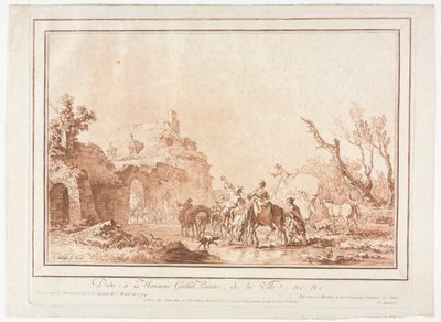 Innan en bys vall, 1774. av Jean Francois Janinet