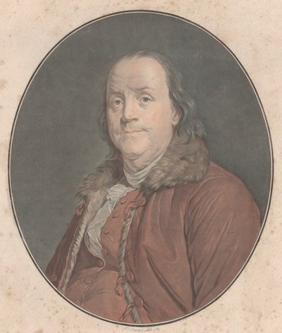 Benjamin Franklin, 1789. av Jean Francois Janinet