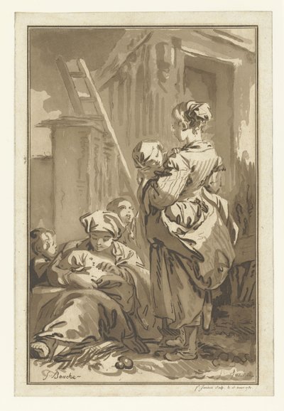 sjuksköterskorna Les Nourrices av Jean Francois Janinet