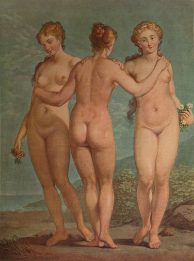 Les Trois Graces, The Three Graces, c1785, 1913 av Jean Francois Janinet