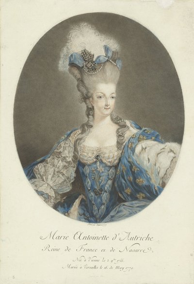 Porträtt av Marie Antoinette Marie Antoinette av Österrike, drottning av Frankrike och Navarra (titel på objektet) av Jean Francois Janinet