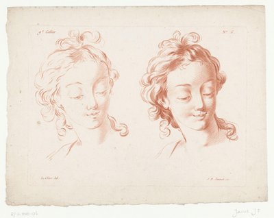 Två kvinnors huvuden Kompositioner med delar av människokroppen (serietitel) IXe Cahier de Principes du Dessin d