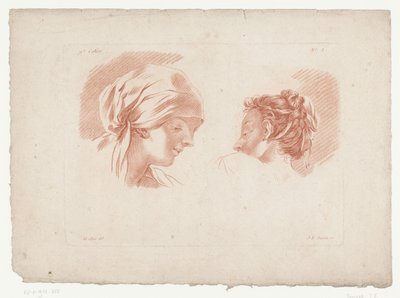 Två kvinnors huvuden Kompositioner med mänskliga kroppsdelar (serietitel) IX Cahier de Principes du Dessin d