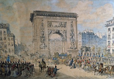 Inträde av Pius VII (påven Luigi Barnabas Chiaramonti under namnet Pius VII eller Pius VII). av Jean Francois Leleu