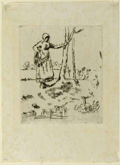 En flicka som sköter gäss av Jean Francois Millet