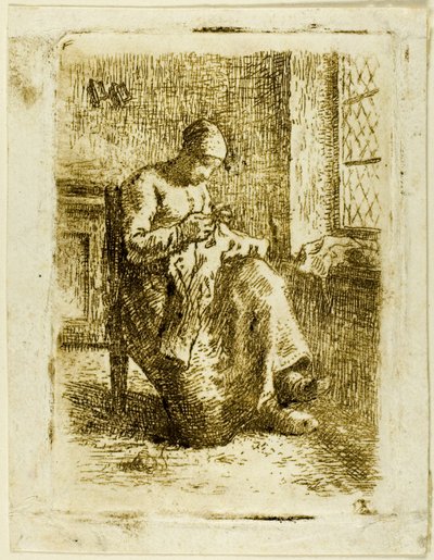 En kvinna som syr av Jean Francois Millet