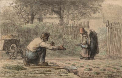 Första stegen, c. 1858-1866. av Jean Francois Millet