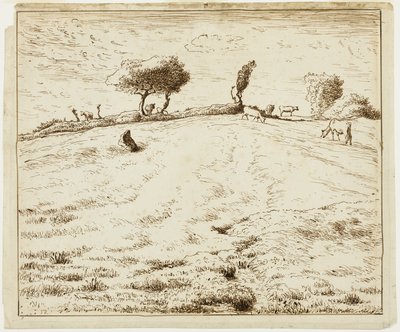 Landskap - sluttning i Gruchy, Normandie av Jean Francois Millet