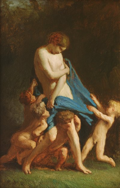 Love Triumphant, ca 1847-48 (olja på trä) av Jean Francois Millet