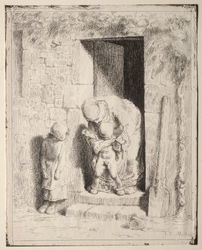 Moderns försiktighetsåtgärd. av Jean Francois Millet