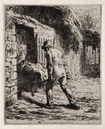 Bonde som återvänder från gödselhögen, 1855-1856. av Jean Francois Millet