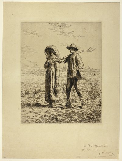 Bönder som går till jobbet av Jean Francois Millet