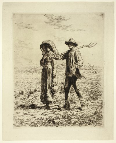 Bönder som går till jobbet av Jean Francois Millet
