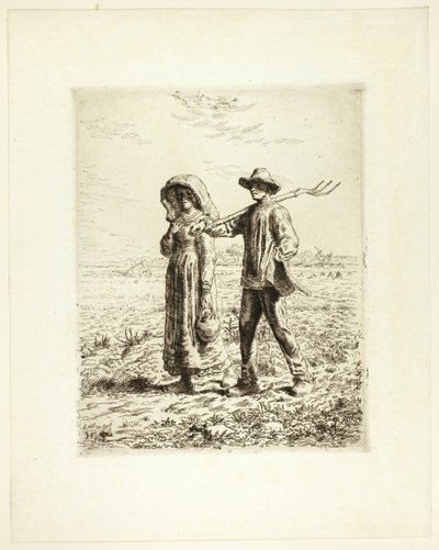 Bönder som går till jobbet av Jean Francois Millet