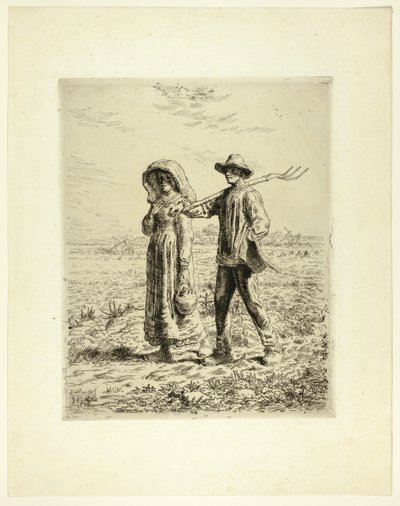 Bönder som går till jobbet av Jean Francois Millet