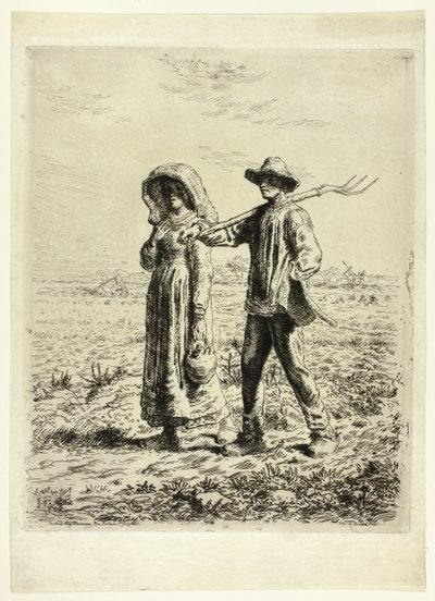 Bönder som går till jobbet av Jean Francois Millet