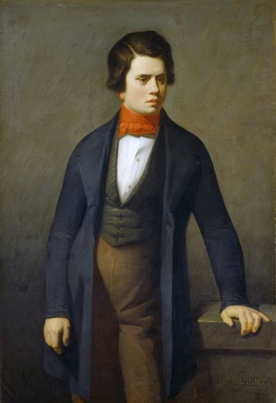 Porträtt av Leconte de Lisle av Jean Francois Millet