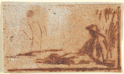 Sittande bonde, 1830-75. av Jean Francois Millet