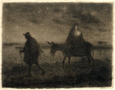 Flygningen till Egypten, ca 1864 av Jean Francois Millet
