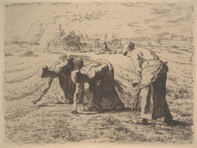 The Gleaners, c.1855 (etching)swed av Jean Francois Millet