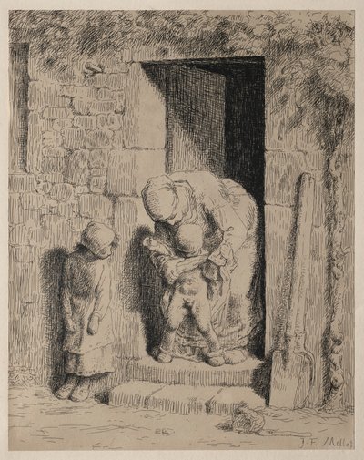 Moderns försiktighetsåtgärd. av Jean Francois Millet