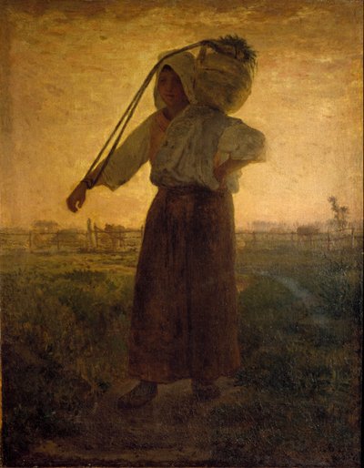 The Return of the Fields Målning av Jean Francois Millet (1814-1875) 1850 ca. Dämpa. 42x33 cm Milano, Galleria d
