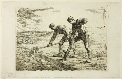 Två män som gräver av Jean Francois Millet