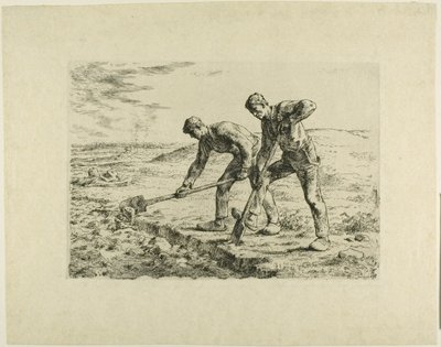 Två män som gräver av Jean Francois Millet