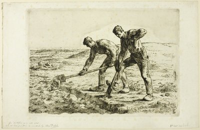 Två män som gräver av Jean Francois Millet