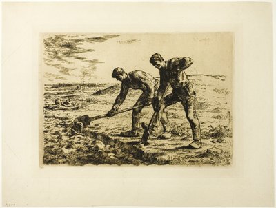 Två män som gräver av Jean Francois Millet