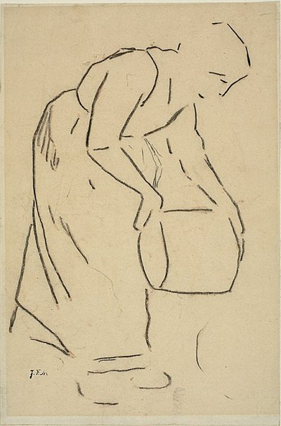 Kvinna som tömmer en hink av Jean Francois Millet