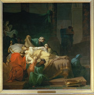 Alceste ger sig in i döden för att rädda sin make Admete - Alceste förbereder sig för att dö för sin make Admet... av Jean François Pierre Peyron