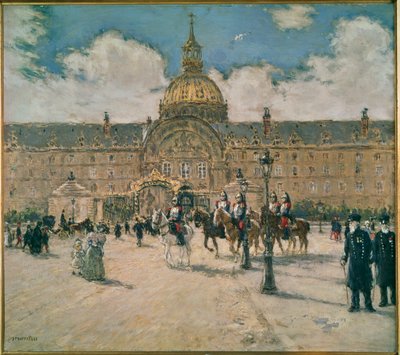 Hotel des Invalides, Paris (målning på duk) av Jean Francois Raffaelli