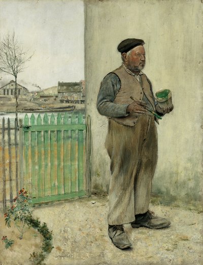 Man som precis har målat sitt staket av Jean Francois Raffaelli