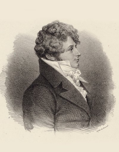 Porträtt av pianisten och kompositören Daniel Steibelt 1765-1823, 1834. av Jean François Benard