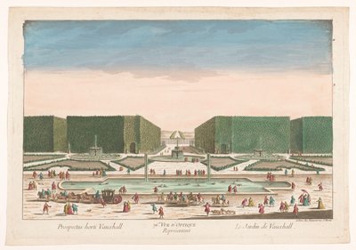 Utsikt över Vauxhall Gardens i London 76:e. Optisk vy som representerar Vauxhall Garden (titel på objekt) av Jean François Daumont