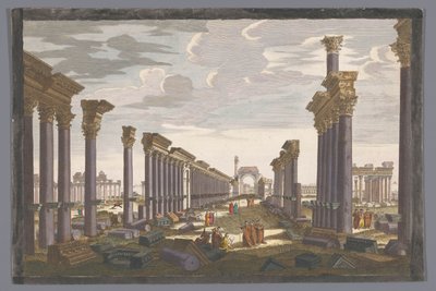 Vy över ruinen av pelargångsbågen vid Palmyra, sett från västra sidan 12:e. Vüe ​​​​d