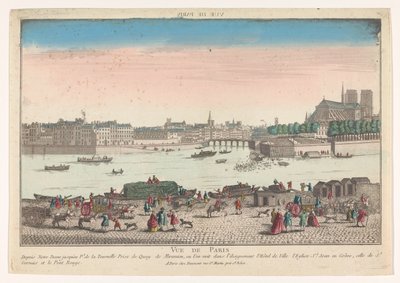 Utsikt över staden Paris sett från Quai de Miramion Vue de Paris (titel på objekt) av Jean François Daumont
