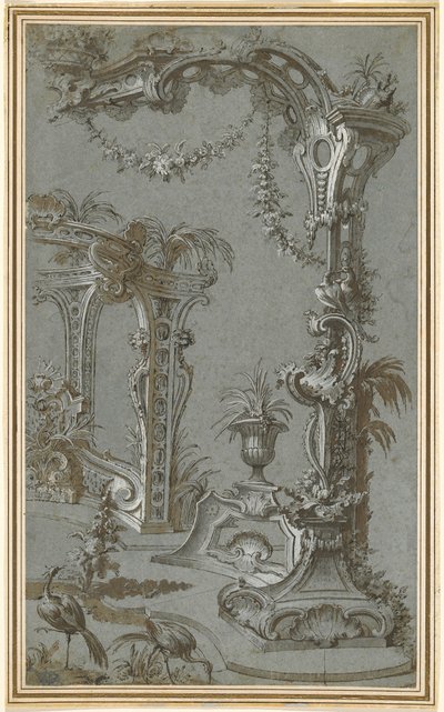 En Rococo Garden Spaljé och Gazebo av Jean François de Cuvilliés I