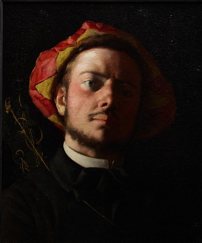 Porträtt av Paul Verlaine som trubadur av Jean Frederic Bazille