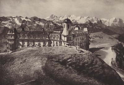 Hotel Rigi Kulm, utsikt över Bernalperna (s/v foto) av Jean Gaberell