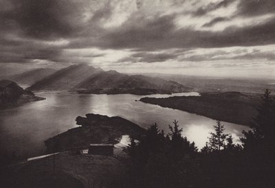 Rigi Kaltbad, kvällsstämning med utsikt från Känzeli (s/v bild) av Jean Gaberell