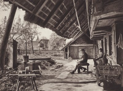 Schweiz: Bernese Farm-House, under takvåningstaket (s/v foto) av Jean Gaberell