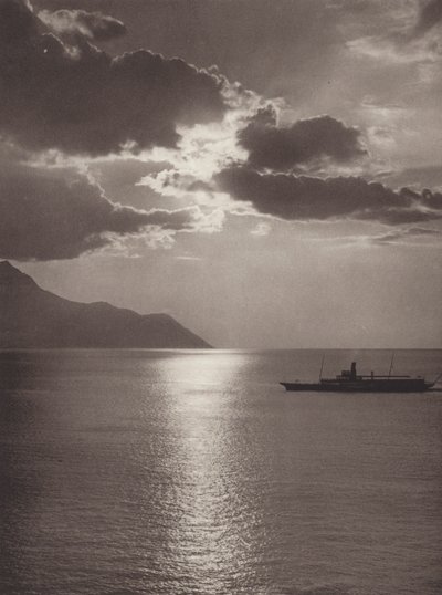 Schweiz: Genèvesjön, kväll (s/v foto) av Jean Gaberell