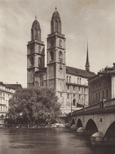 Schweiz: Zürich, katedralen (s/v foto) av Jean Gaberell