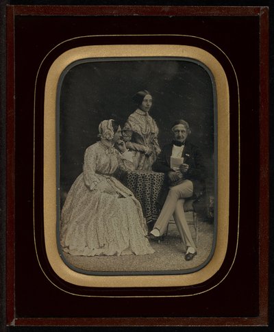 Porträtt av Jean Gabriel och Anne-Charlotte-Adélaide Eynard med Madame Charrière av Jean Gabriel Eynard