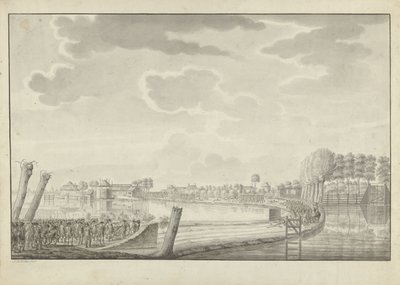 アウダーケルク アーン デ アムステルでの攻撃、1787年スウェーデン語 av Jean George Teissier (signed by artist)
